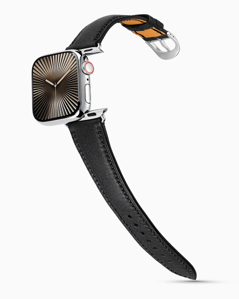 Swift Series luxury Apple Watch leather band on a Series 10 Apple Watch