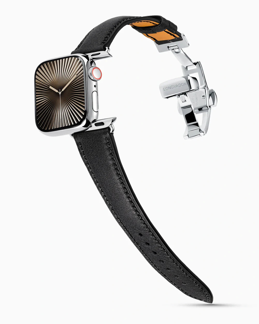 Swift Series luxury Apple Watch leather band on a Series 10 Apple Watch