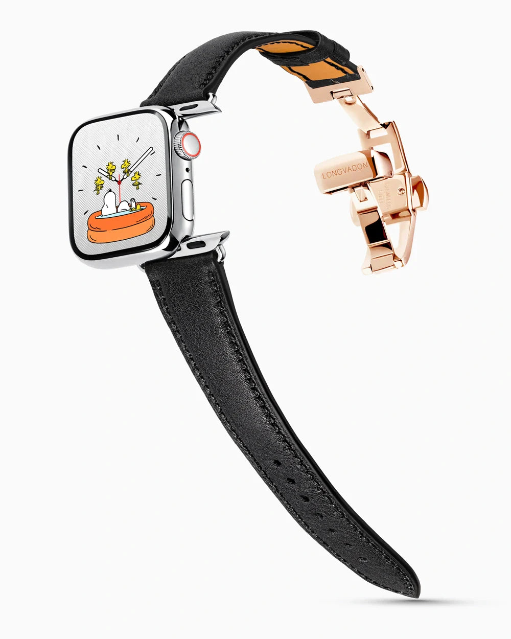 Swift Series luxury Apple Watch leather band on a Series 9 Apple Watch