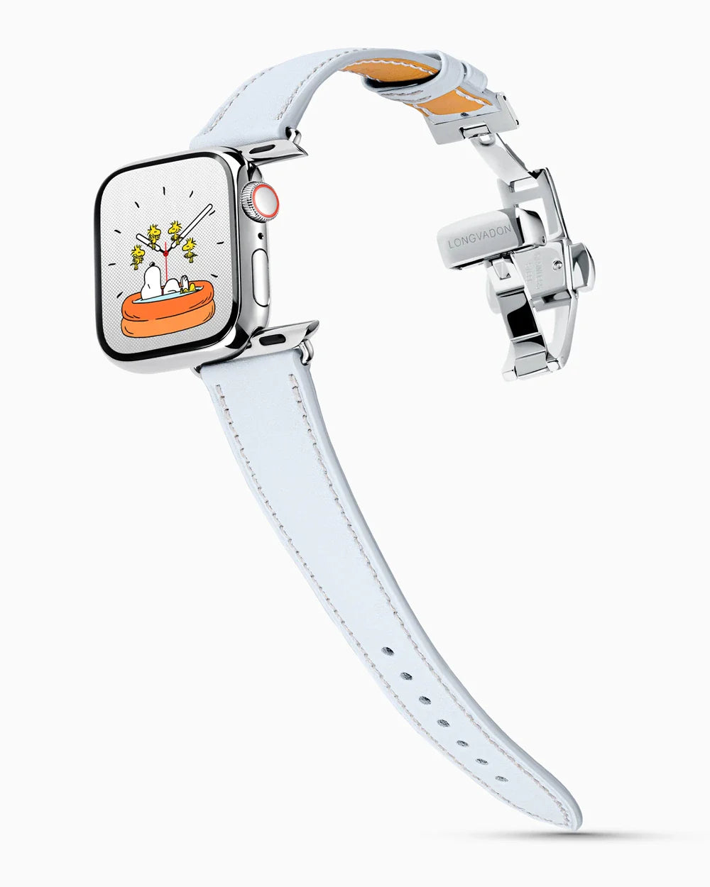 Swift Series luxury Apple Watch leather band on a Series 9 Apple Watch