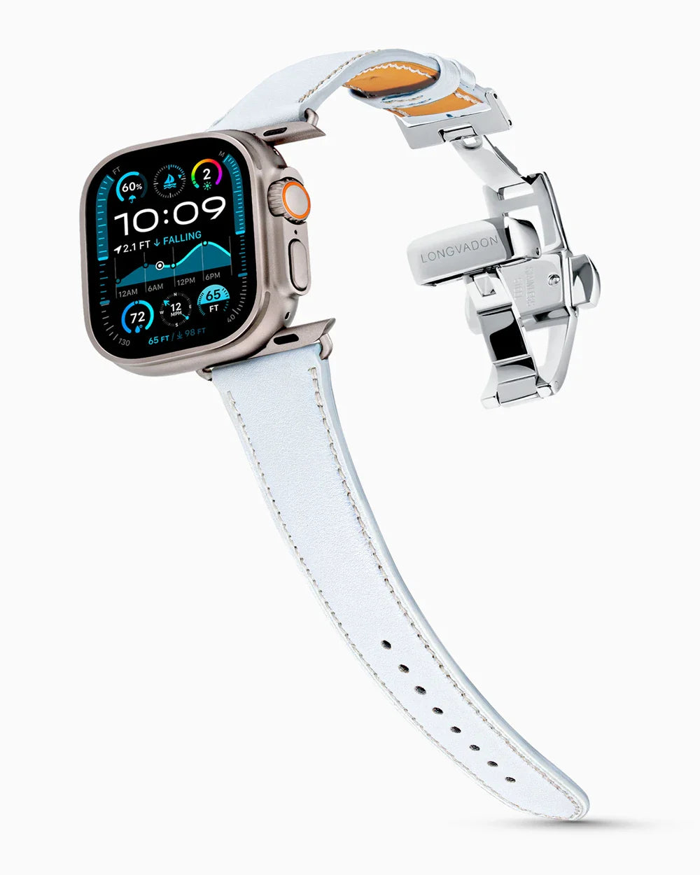 Swift Series luxury Apple Watch leather band on an Apple Watch Ultra