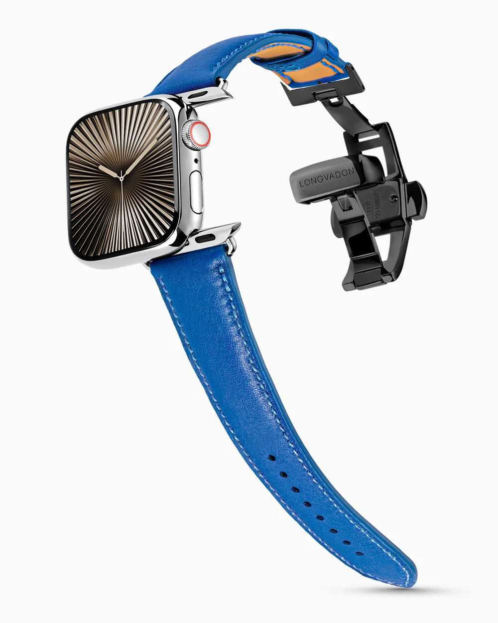 Swift Series luxury Apple Watch leather band on a Series 10 Apple Watch