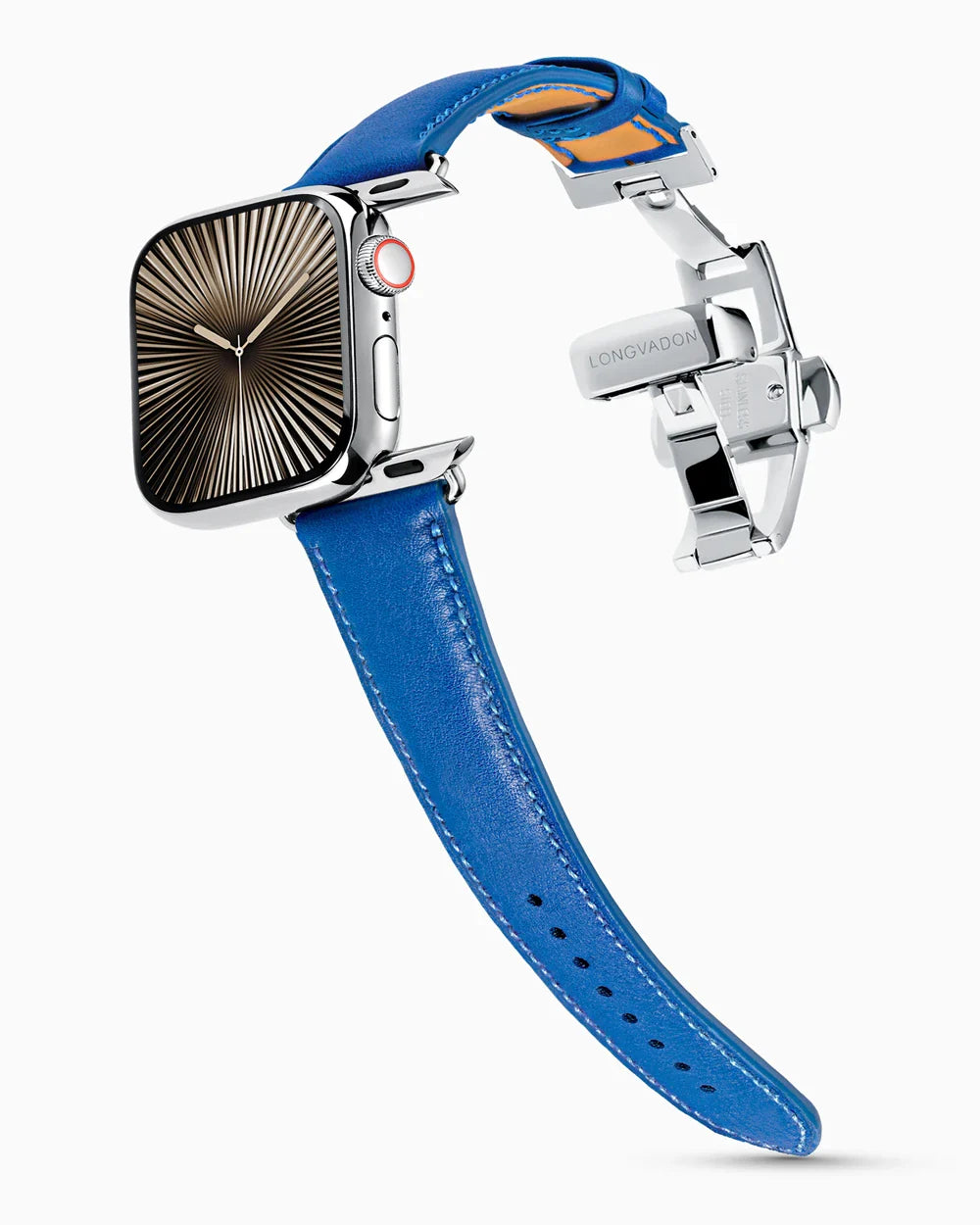 Swift Series luxury Apple Watch leather band on a Series 10 Apple Watch