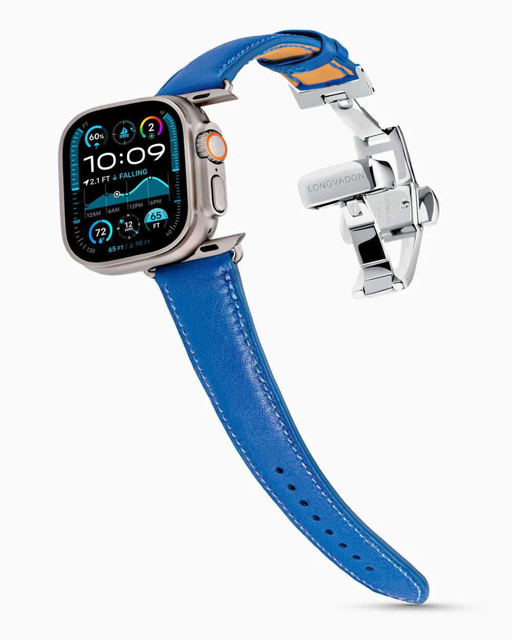 Swift Series luxury Apple Watch leather band on an Apple Watch Ultra