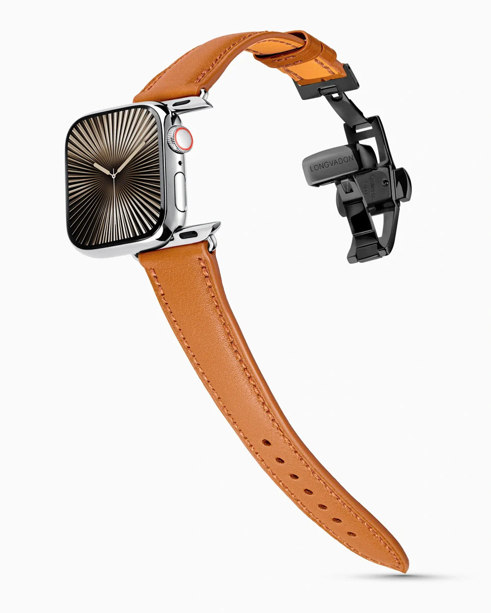 Swift Series luxury Apple Watch leather band on a Series 10 Apple Watch