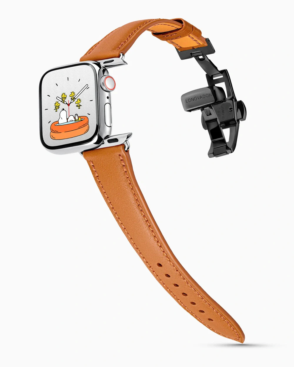 Swift Series luxury Apple Watch leather band on a Series 9 Apple Watch
