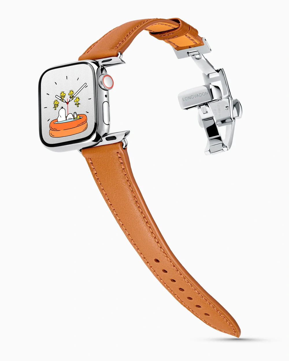 Swift Series luxury Apple Watch leather band on a Series 9 Apple Watch