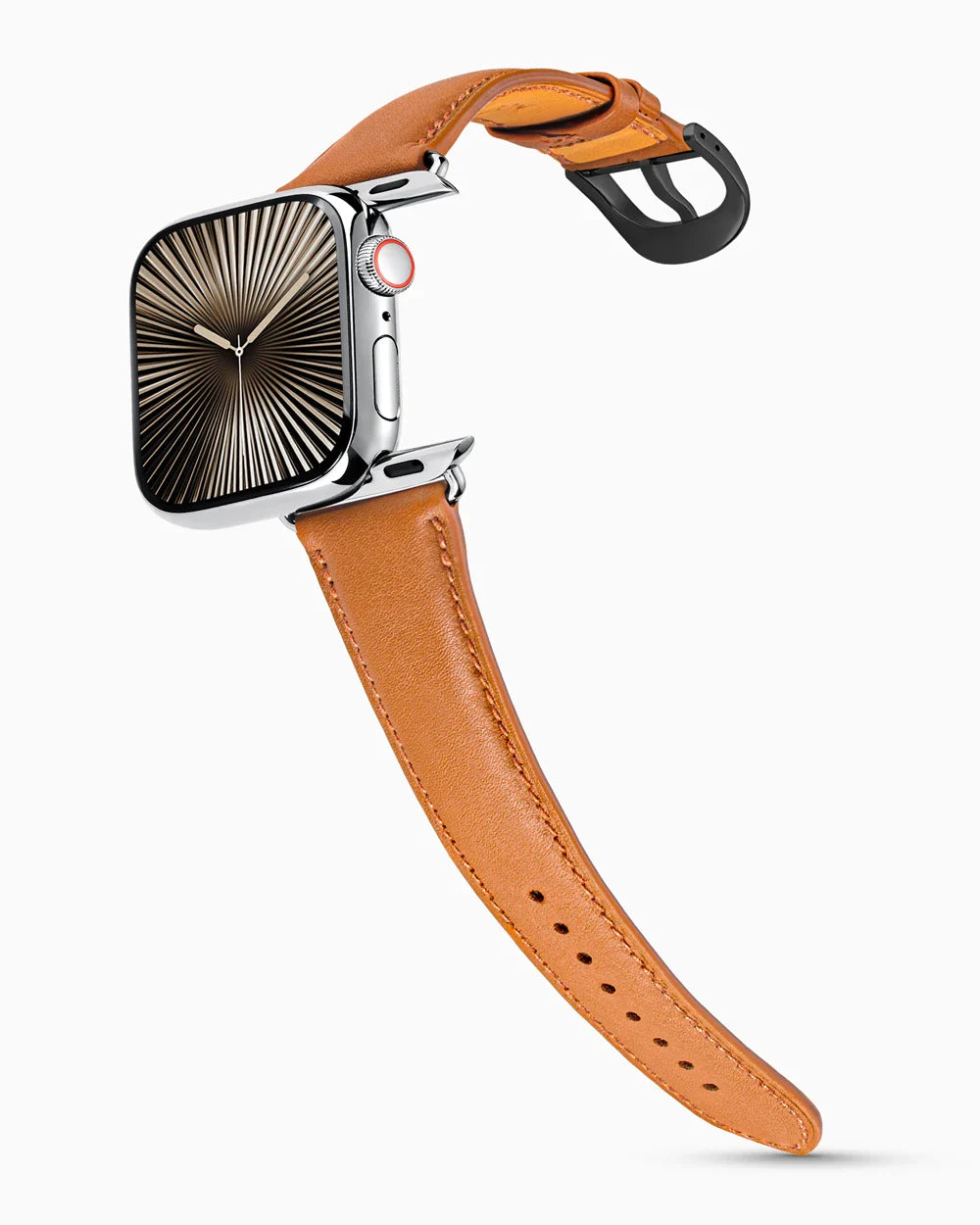 Swift Series luxury Apple Watch leather band on a Series 10 Apple Watch