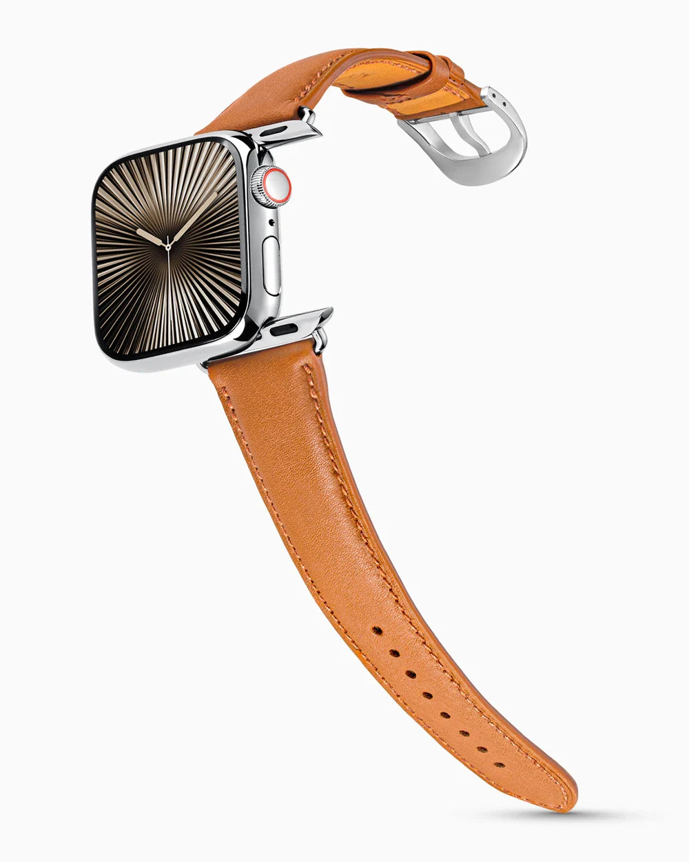 Swift Series luxury Apple Watch leather band on a Series 10 Apple Watch