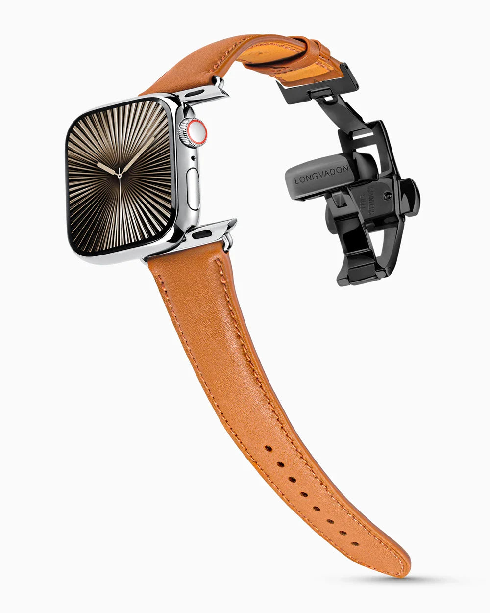 Swift Series luxury Apple Watch leather band on a Series 10 Apple Watch