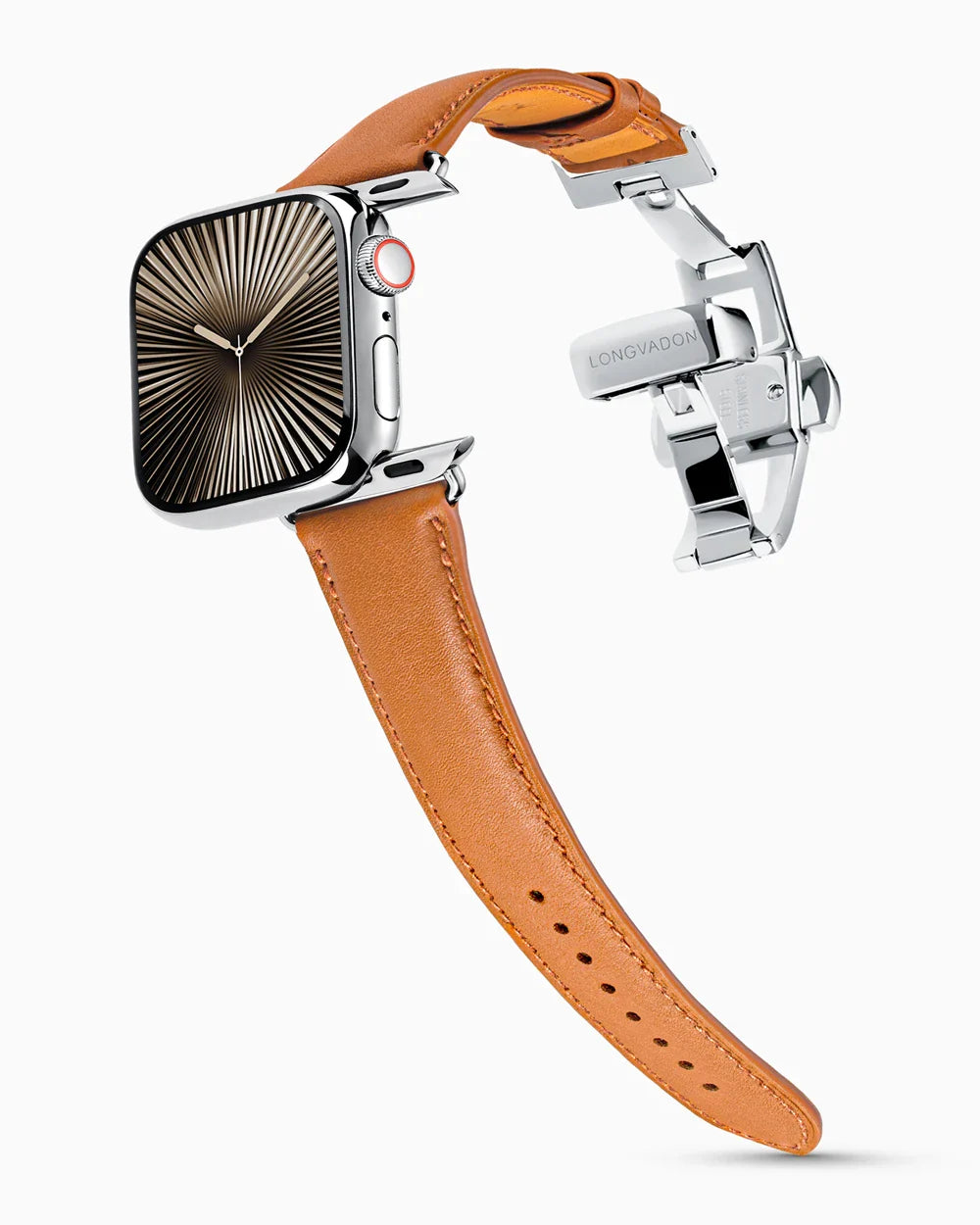 Swift Series luxury Apple Watch leather band on a Series 10 Apple Watch