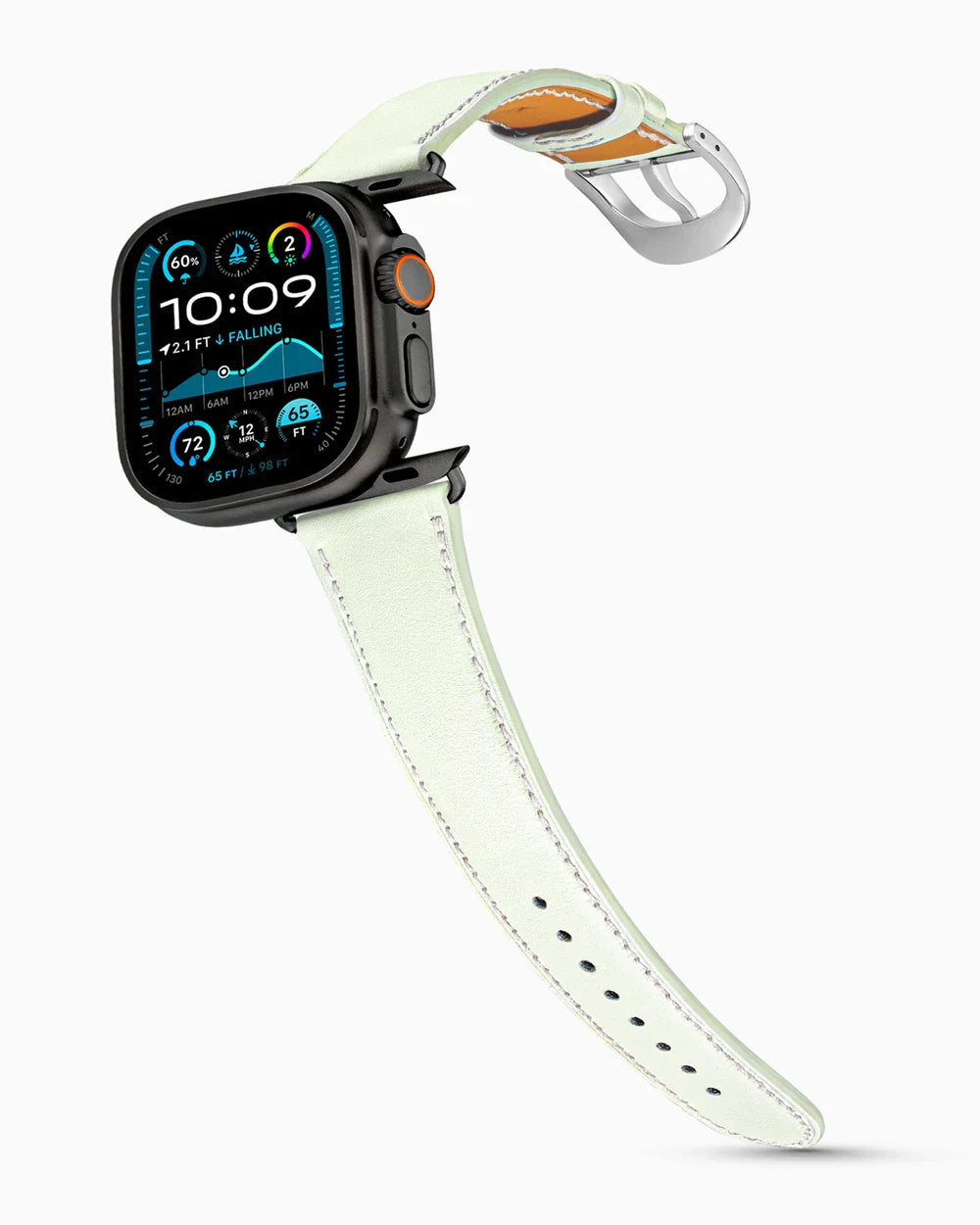 Swift Series luxury Apple Watch leather band on an Apple Watch Ultra