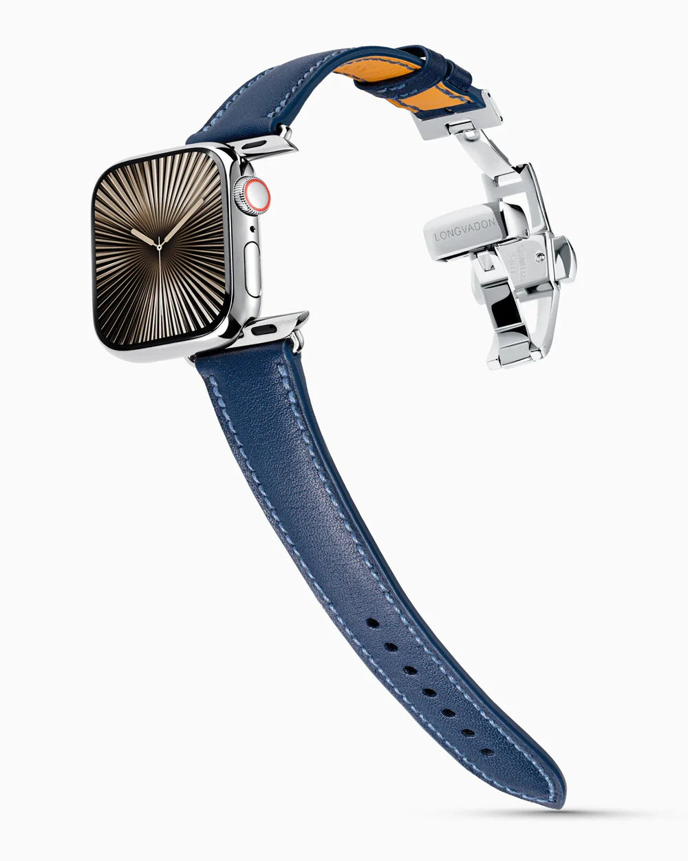 Swift Series luxury Apple Watch leather band on a Series 10 Apple Watch