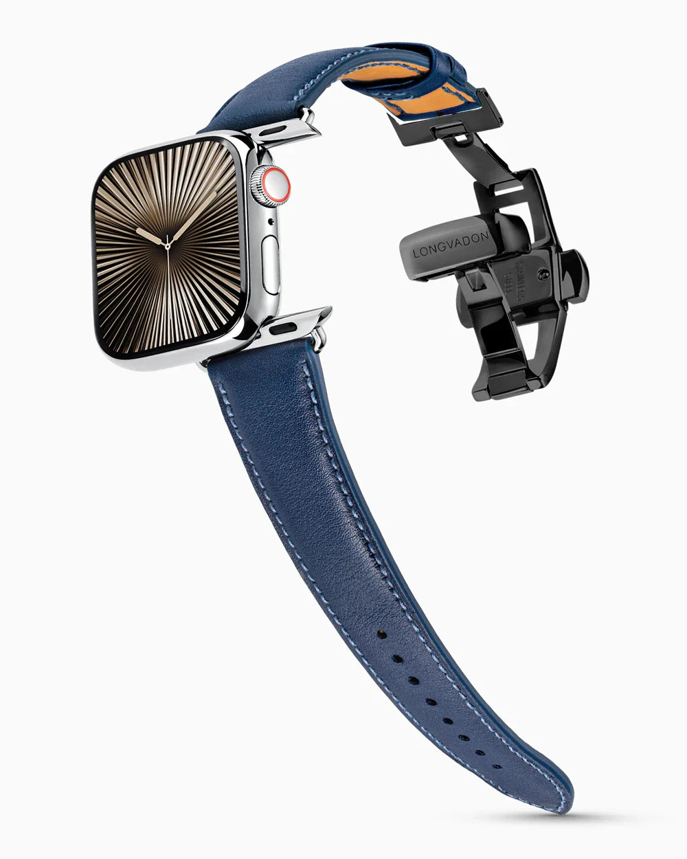 Swift Series luxury Apple Watch leather band on a Series 10 Apple Watch