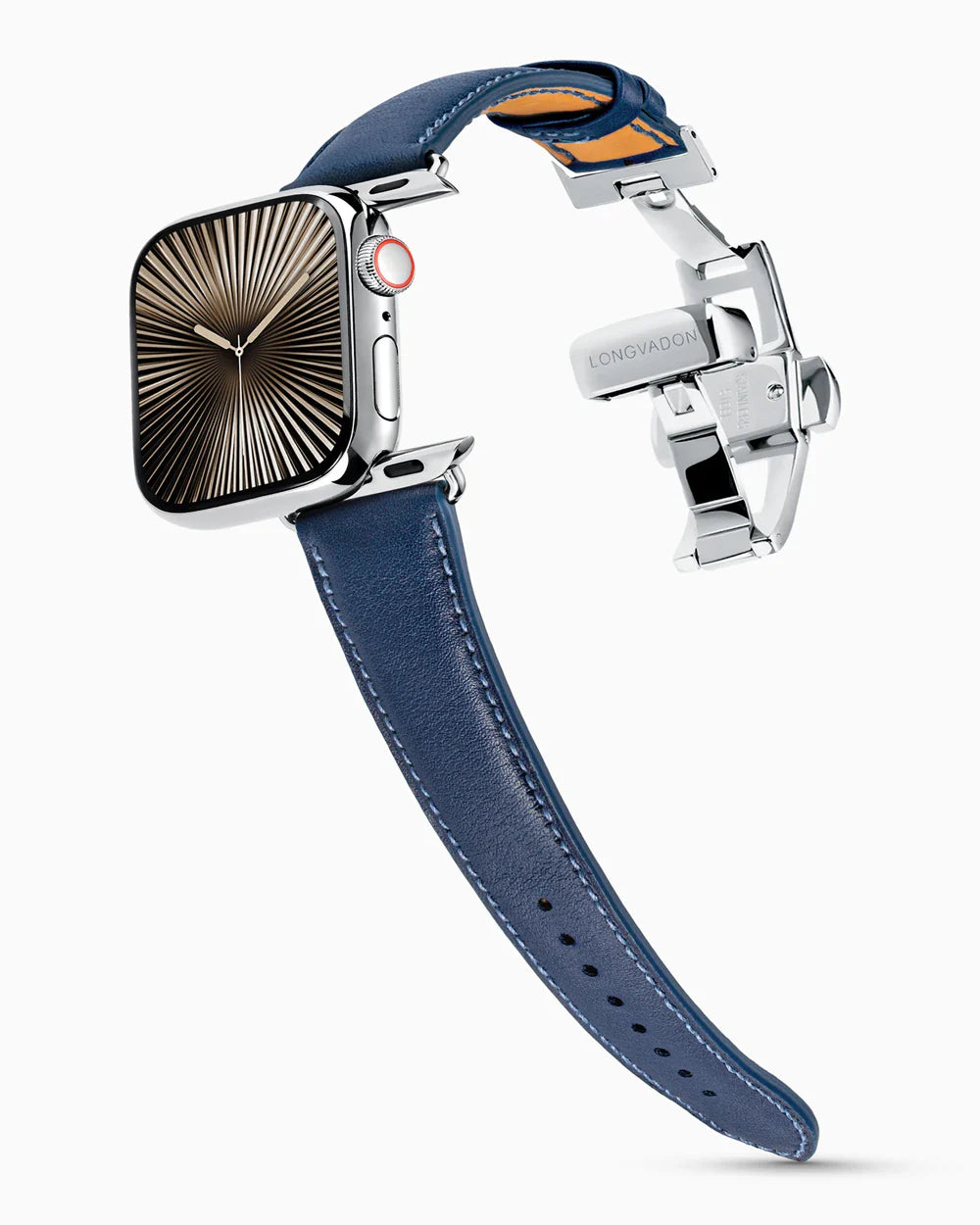 Swift Series luxury Apple Watch leather band on a Series 10 Apple Watch