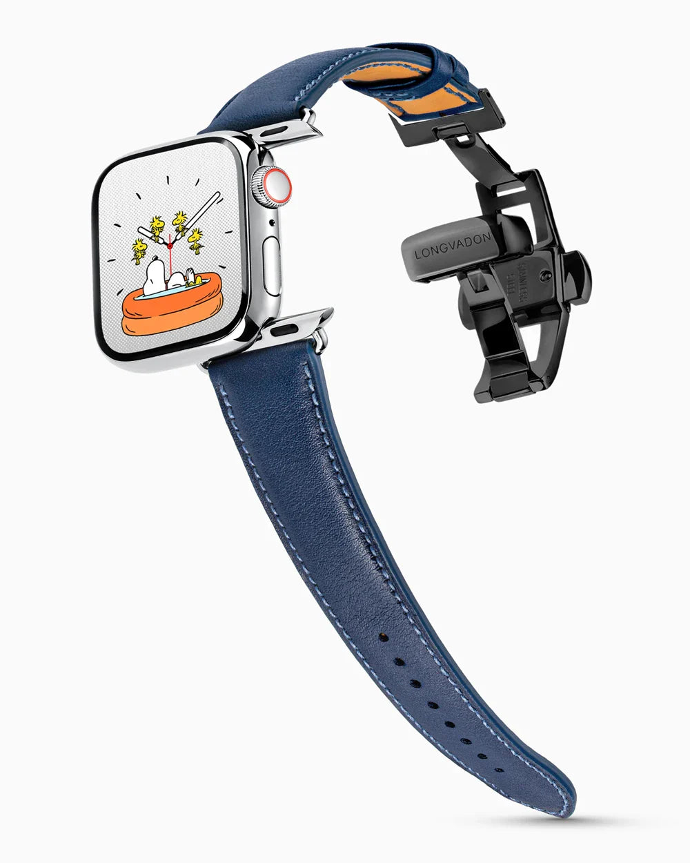 Swift Series luxury Apple Watch leather band on a Series 9 Apple Watch