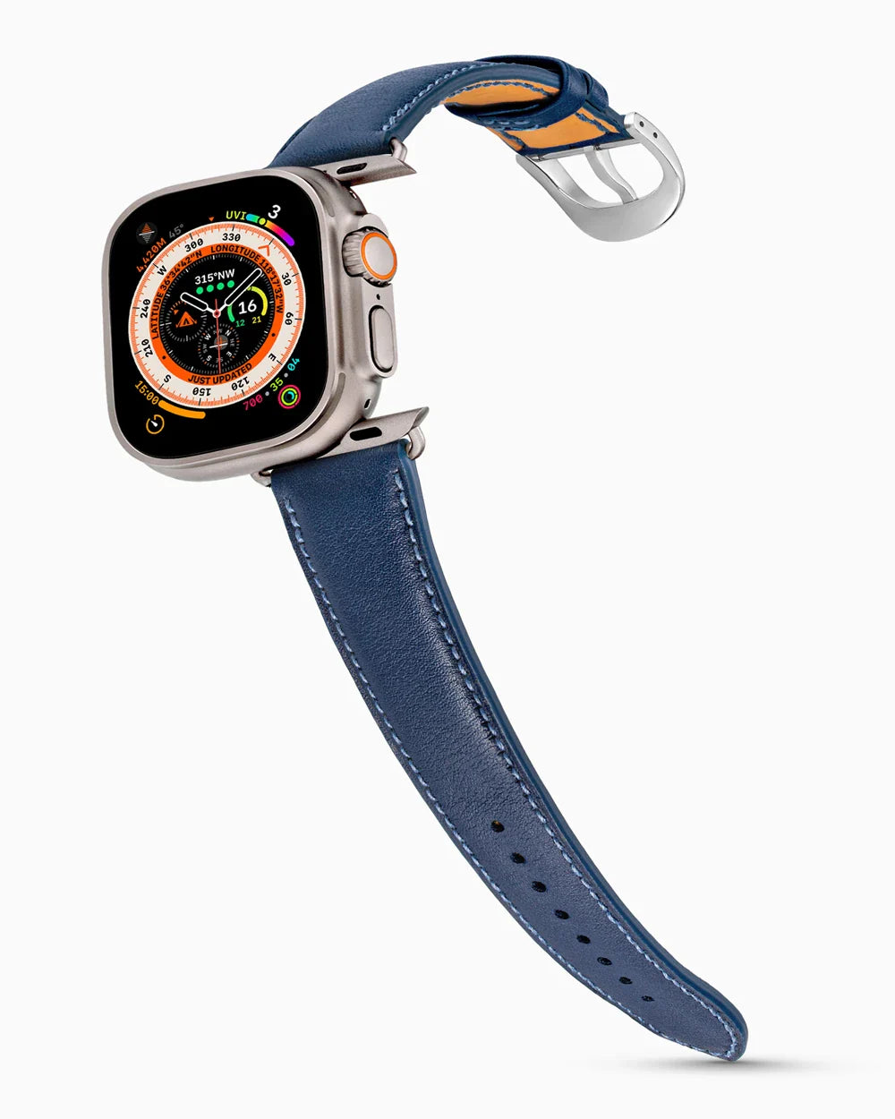Swift Series luxury Apple Watch leather band on an Apple Watch Ultra