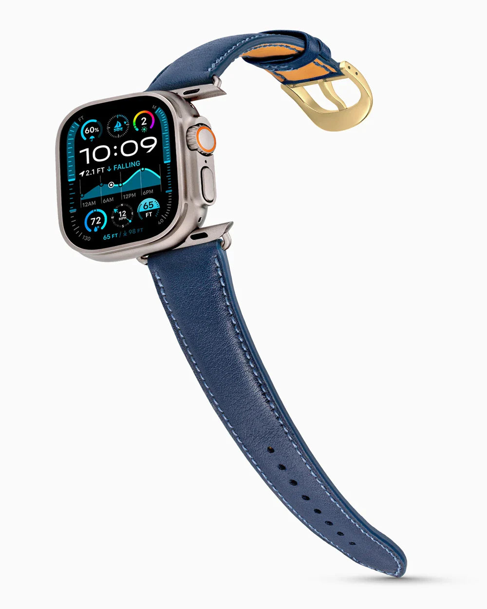 Swift Series luxury Apple Watch leather band on an Apple Watch Ultra