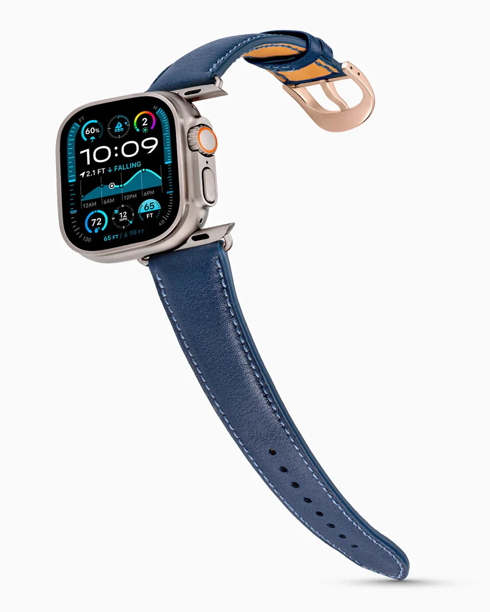 Swift Series luxury Apple Watch leather band on an Apple Watch Ultra