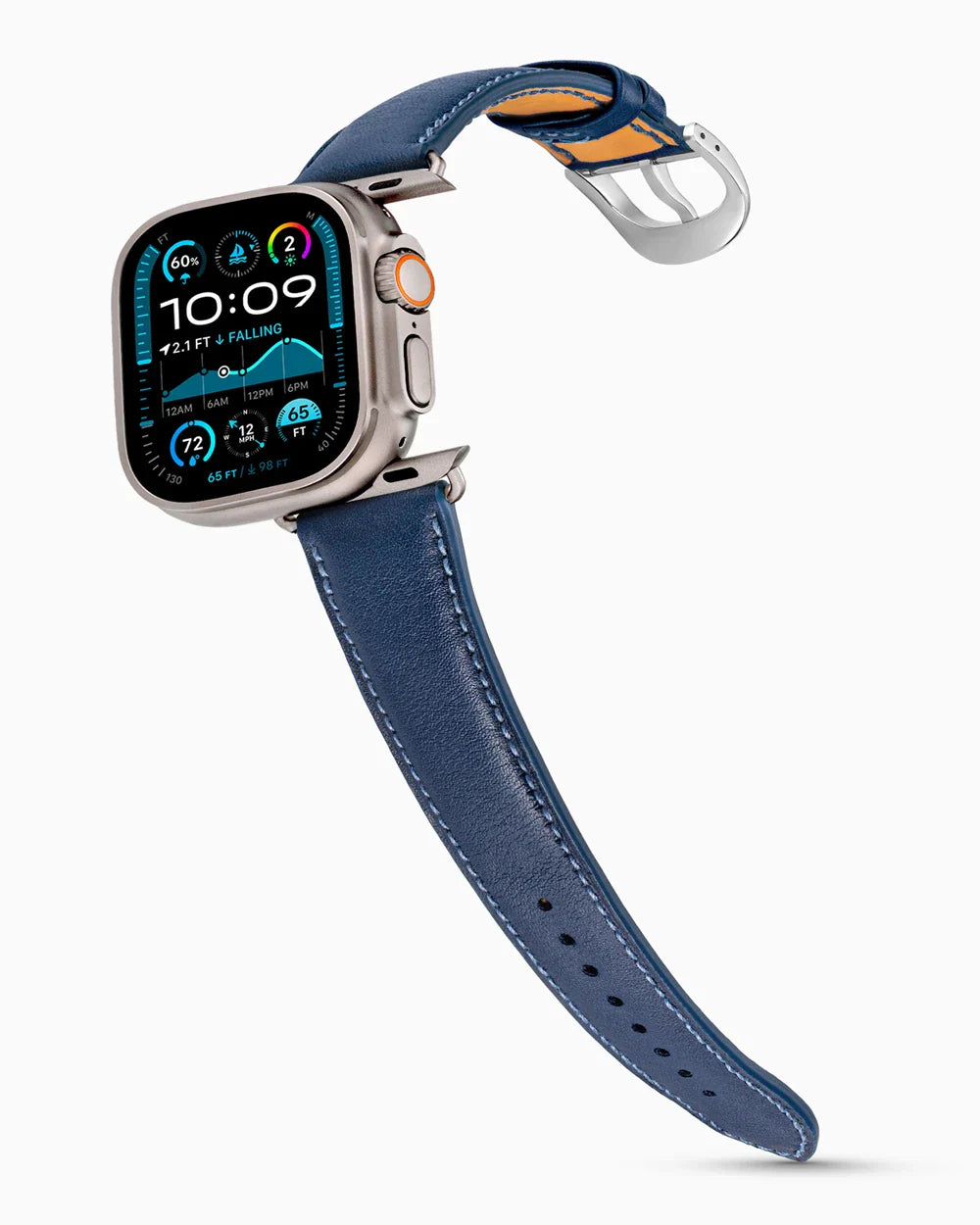 Swift Series luxury Apple Watch leather band on an Apple Watch Ultra