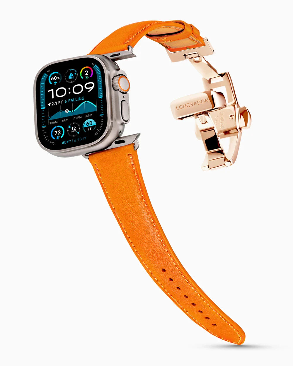 Swift Series luxury Apple Watch leather band on an Apple Watch Ultra