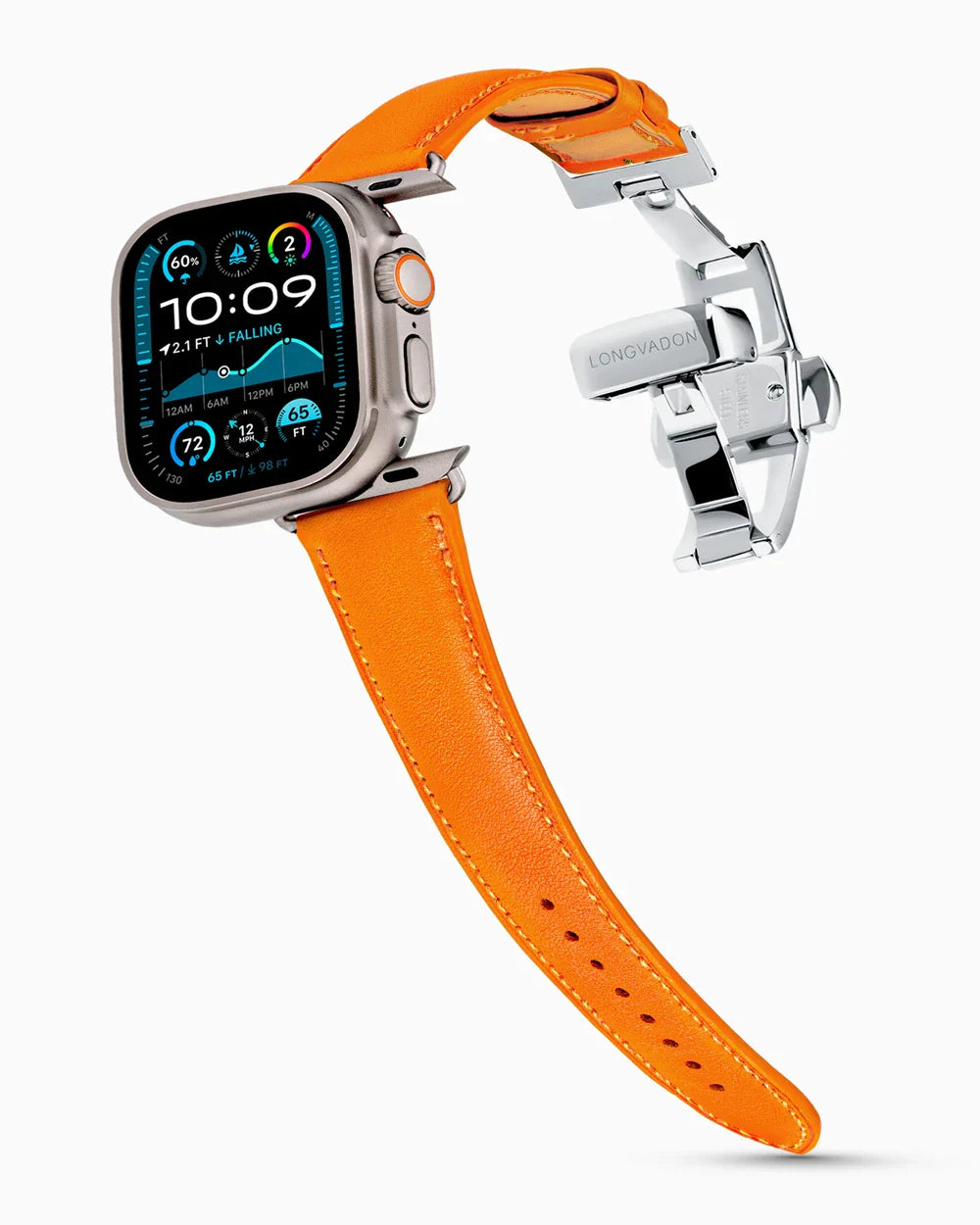 Swift Series luxury Apple Watch leather band on an Apple Watch Ultra