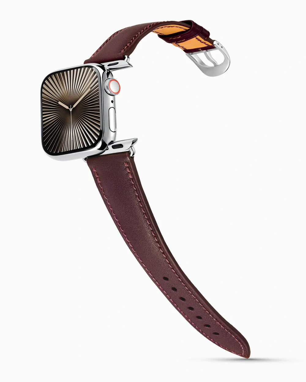 Swift Series luxury Apple Watch leather band on a Series 10 Apple Watch
