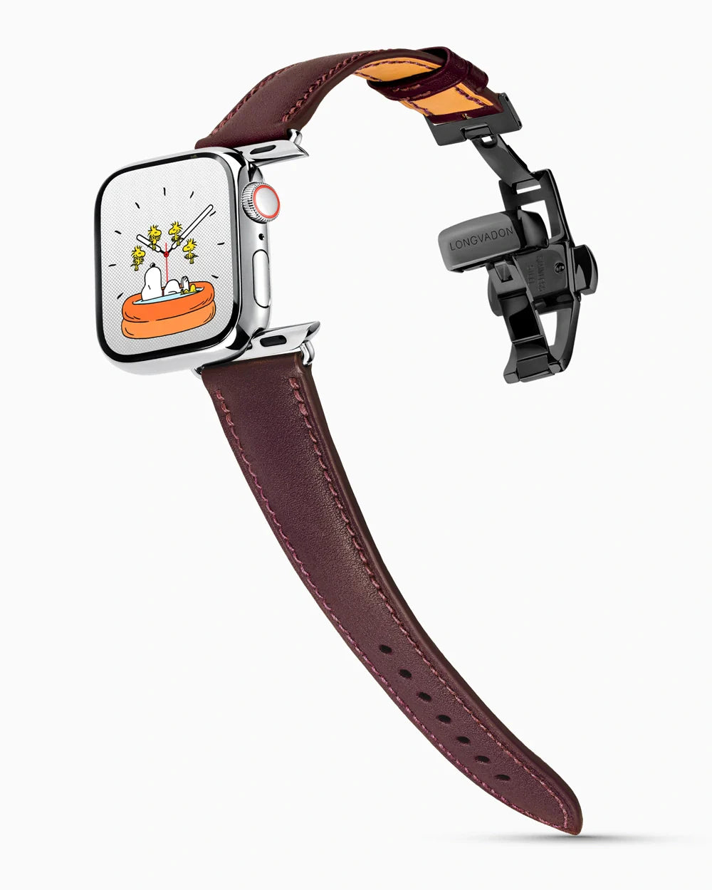 Swift Series luxury Apple Watch leather band on a Series 9 Apple Watch