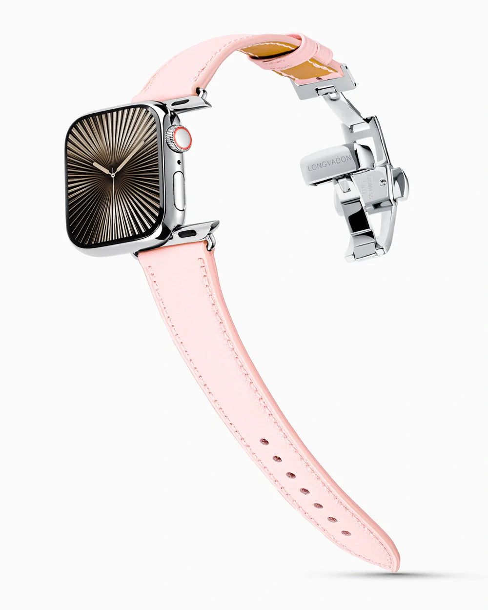 Swift Series luxury Apple Watch leather band on a Series 10 Apple Watch