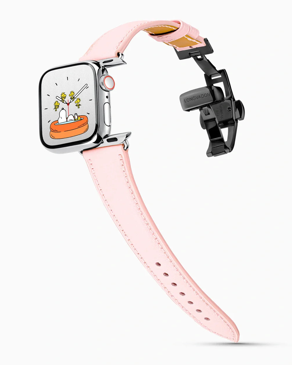 Swift Series luxury Apple Watch leather band on a Series 9 Apple Watch