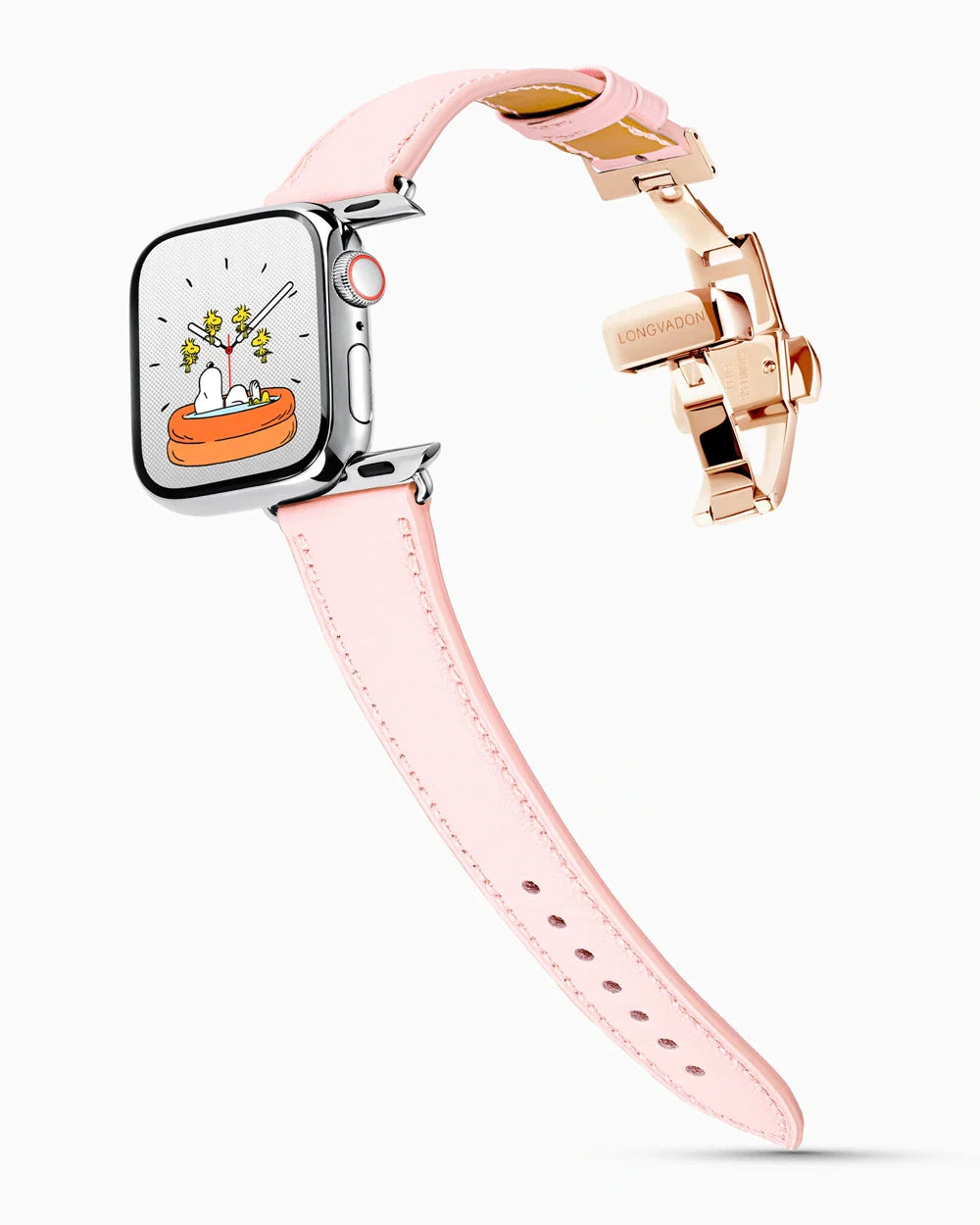 Swift Series luxury Apple Watch leather band on a Series 9 Apple Watch