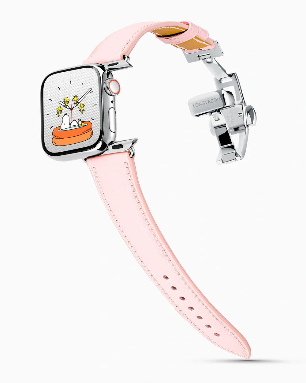 Swift Series luxury Apple Watch leather band on a Series 9 Apple Watch