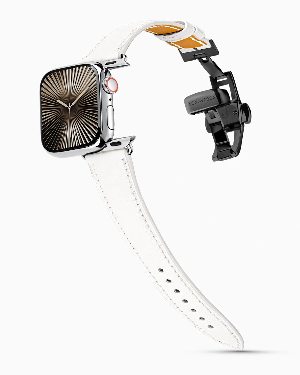 Swift Series luxury Apple Watch leather band on a Series 10 Apple Watch