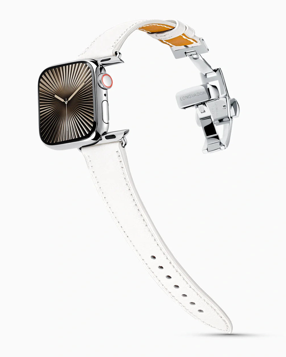 Swift Series luxury Apple Watch leather band on a Series 10 Apple Watch