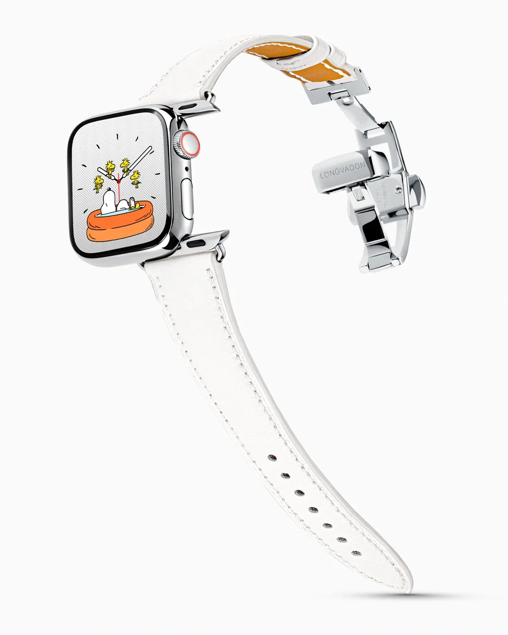 Swift Series luxury Apple Watch leather band on a Series 9 Apple Watch