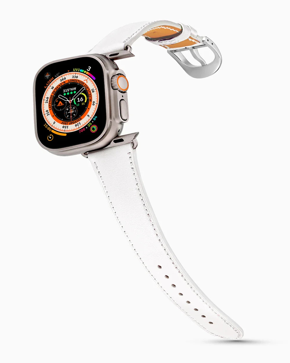 Swift Series luxury Apple Watch leather band on an Apple Watch Ultra