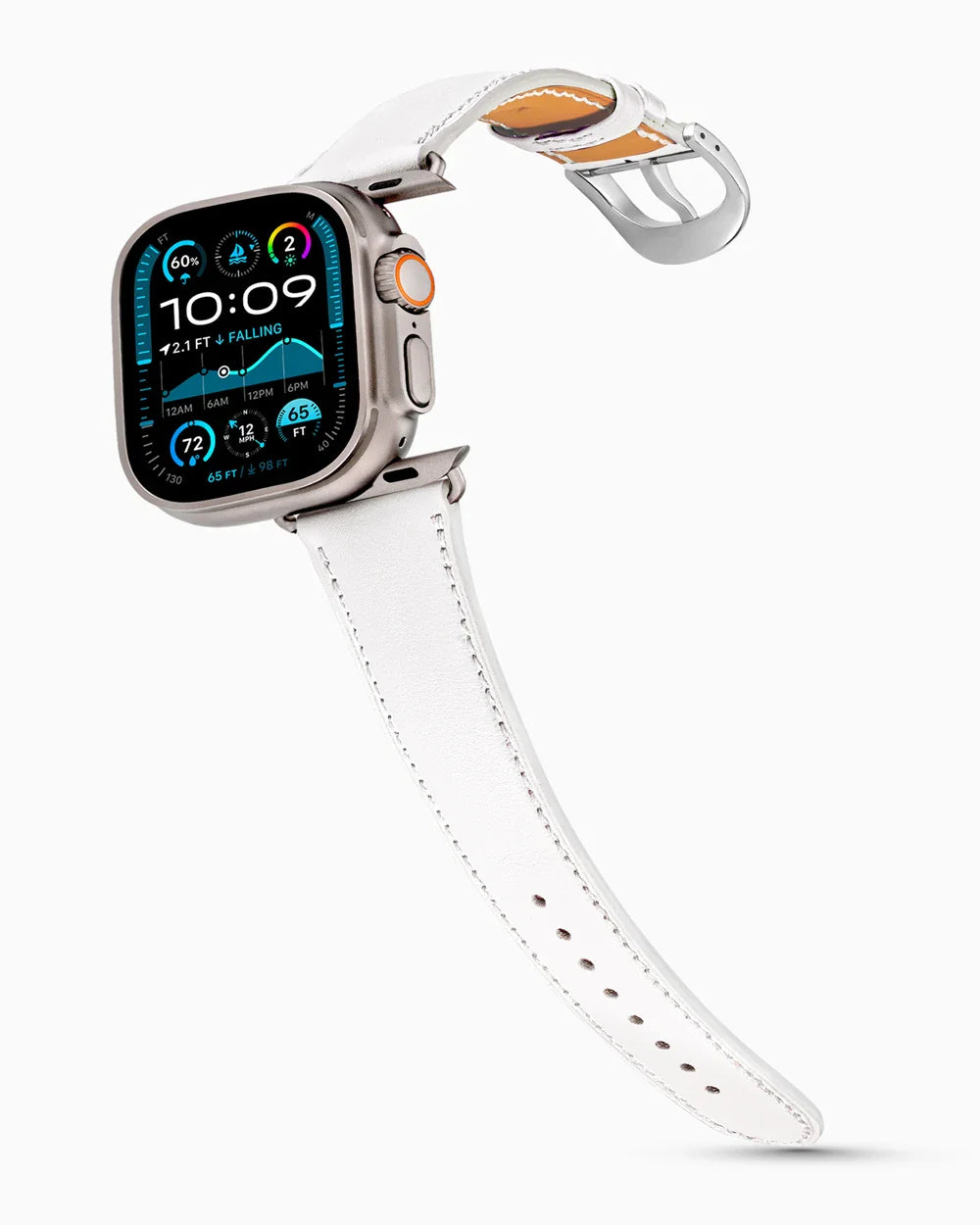 Swift Series luxury Apple Watch leather band on an Apple Watch Ultra