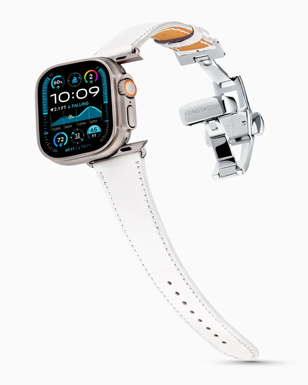 Swift Series luxury Apple Watch leather band on an Apple Watch Ultra