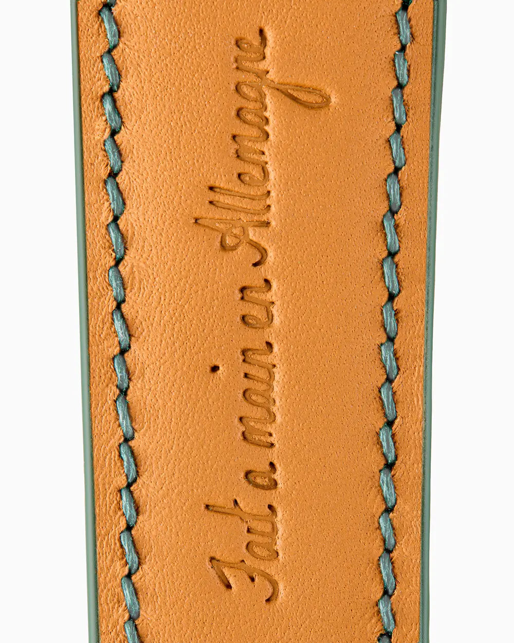 Janus Suede luxury Apple Watch leather band closeup