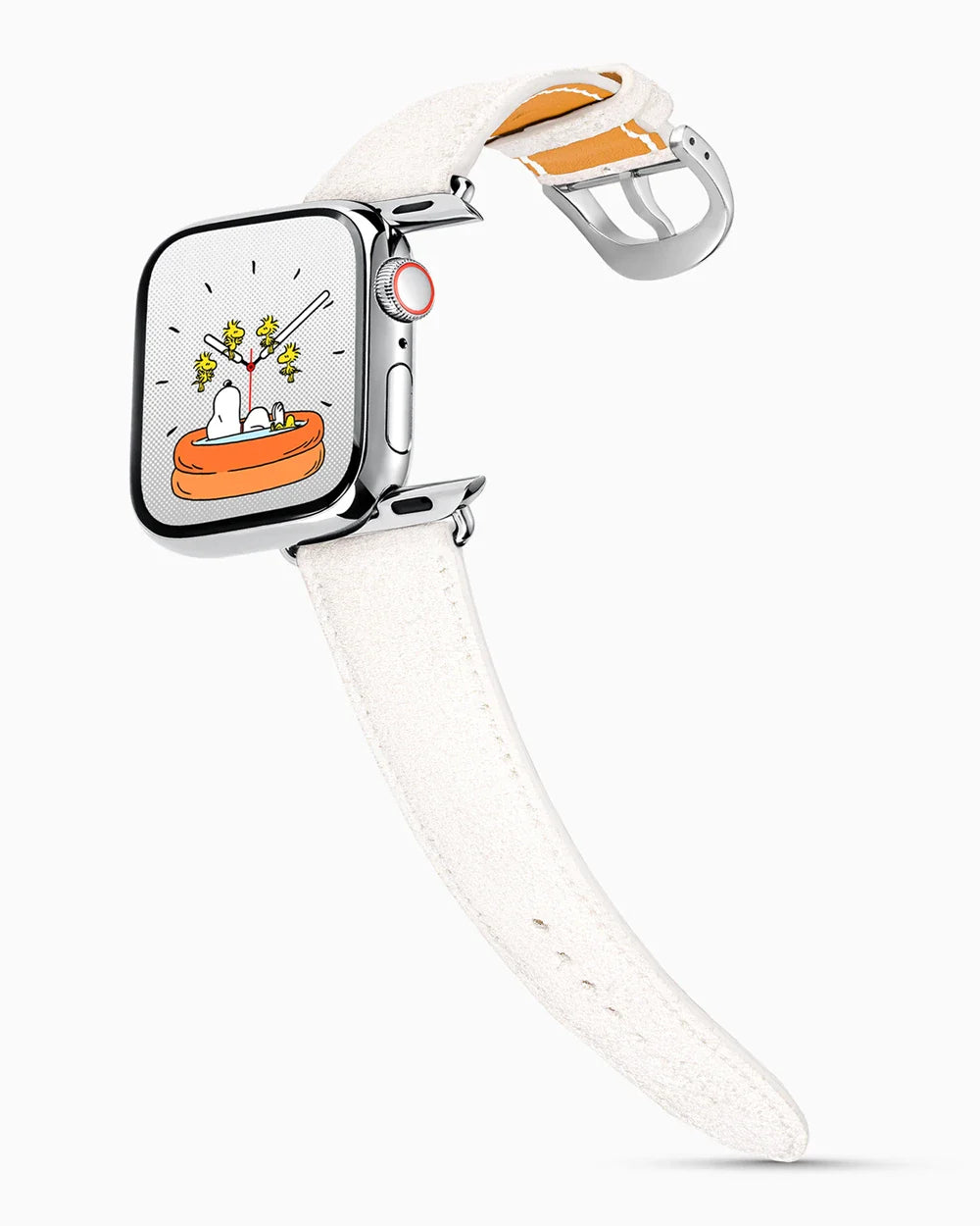 Janus Suede luxury Apple Watch leather band on a Series 9 Apple Watch