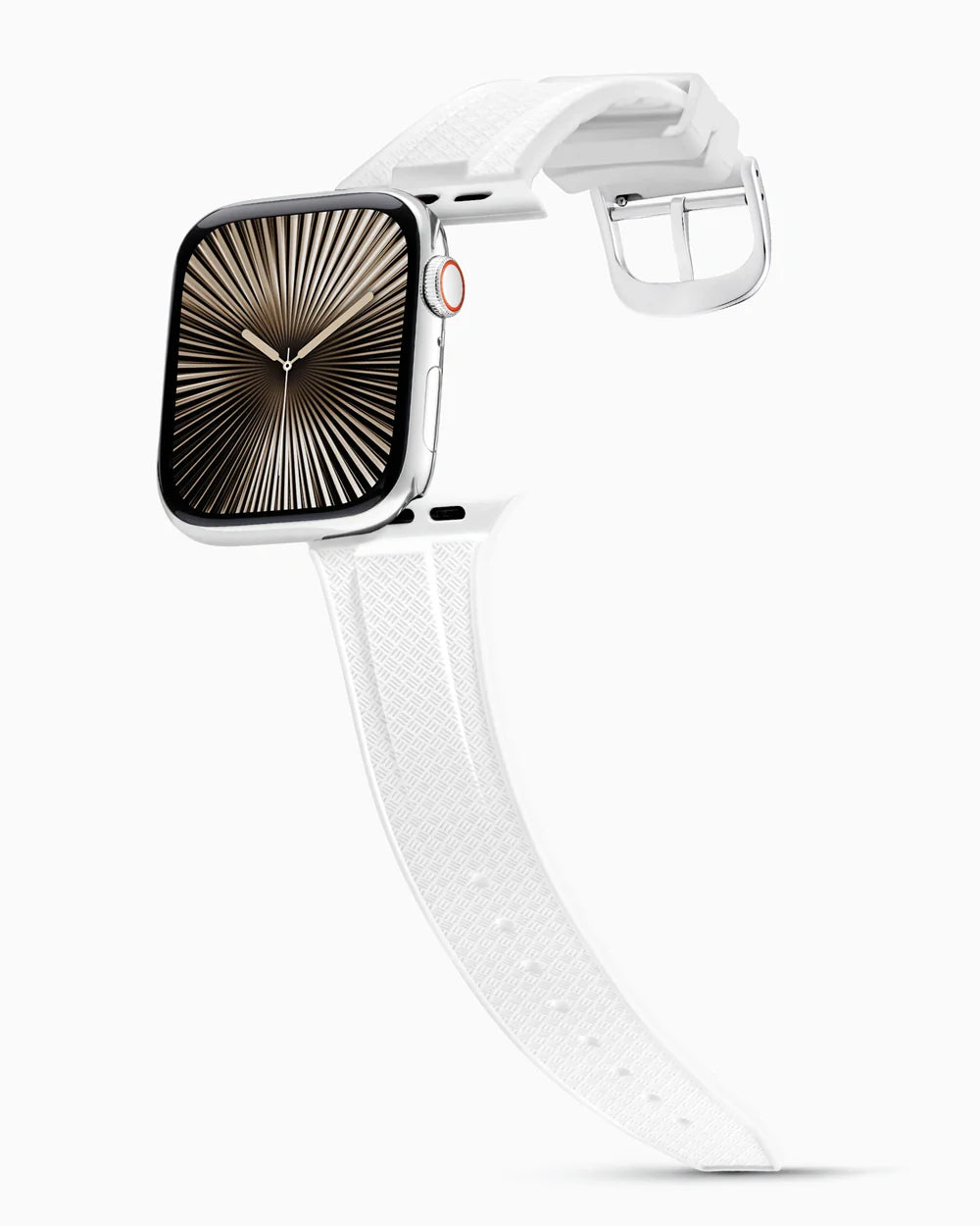 Voyager Series rubber luxury apple watch band main image silver