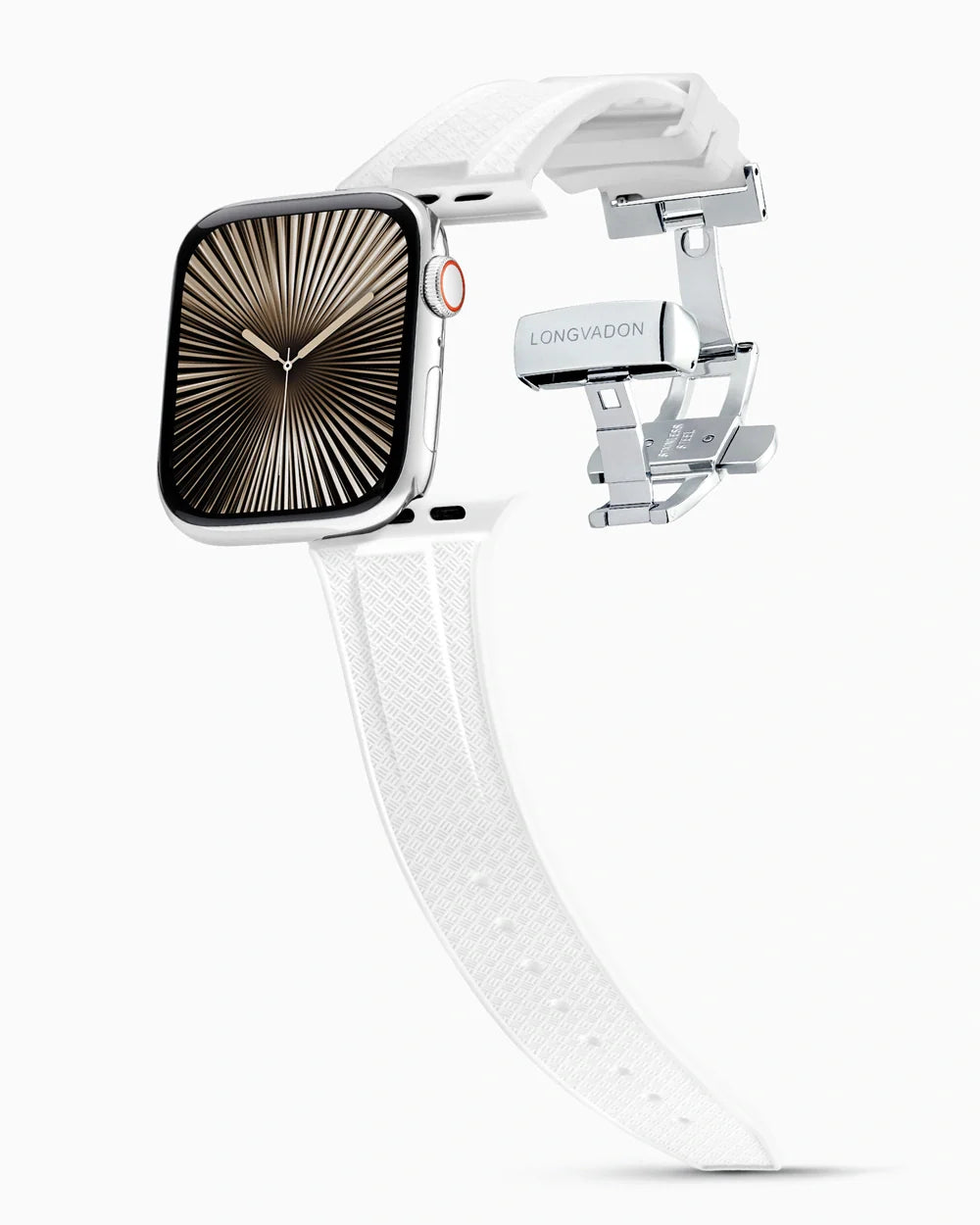 Voyager Series rubber luxury apple watch band main image silver