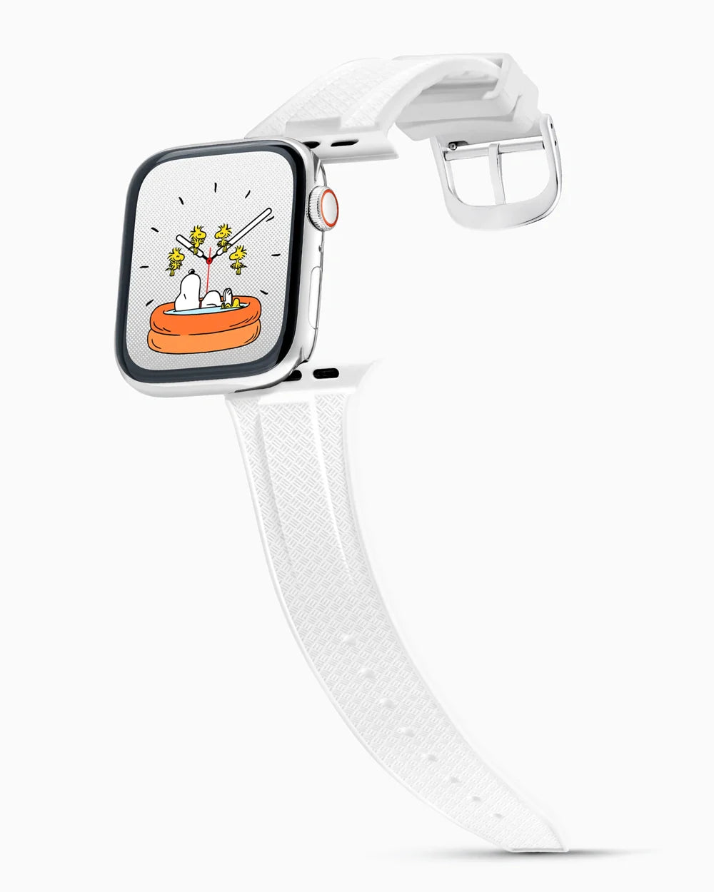 Voyager Series rubber luxury apple watch band main image silver