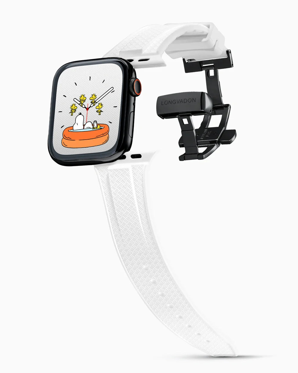 Voyager Series rubber luxury apple watch band main image polished black