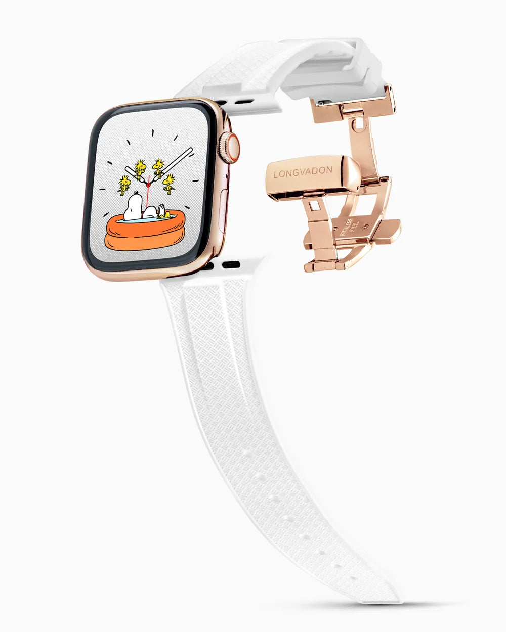 Voyager Series rubber luxury apple watch band main image rose gold