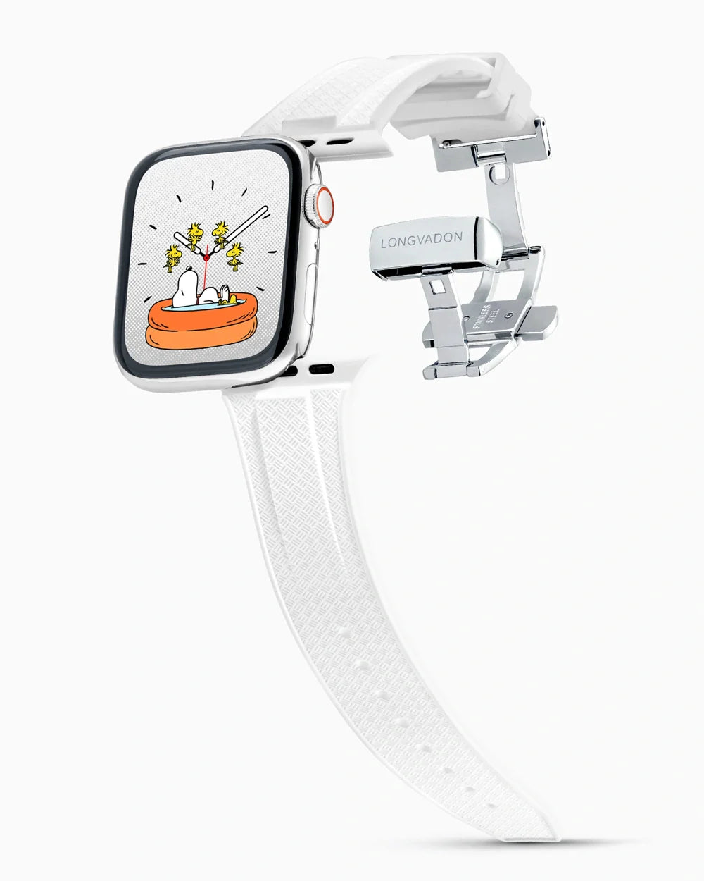 Voyager Series rubber luxury apple watch band main image silver