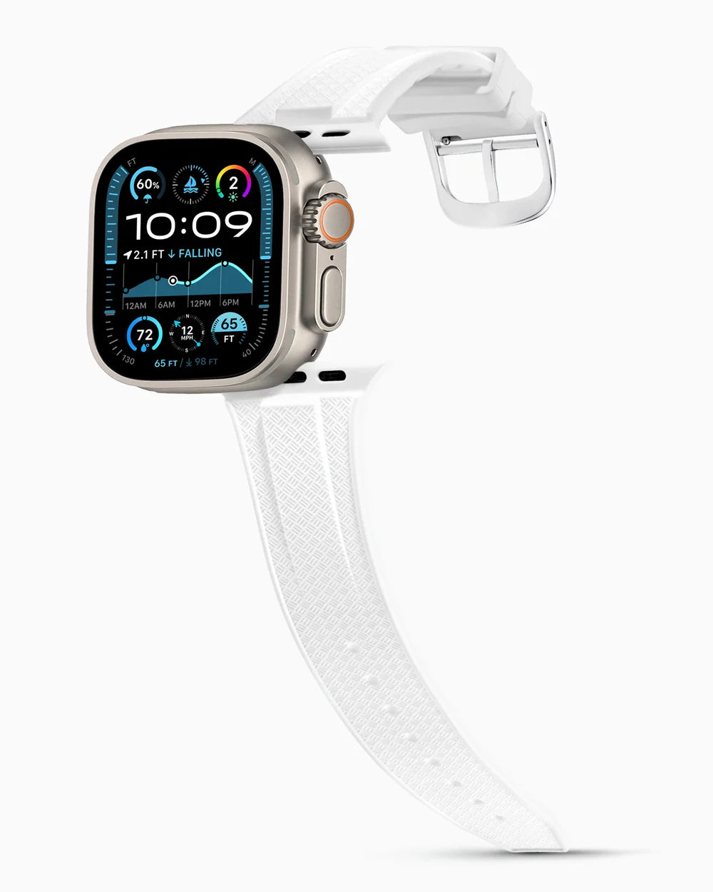 Voyager Series rubber luxury apple watch band main image silver