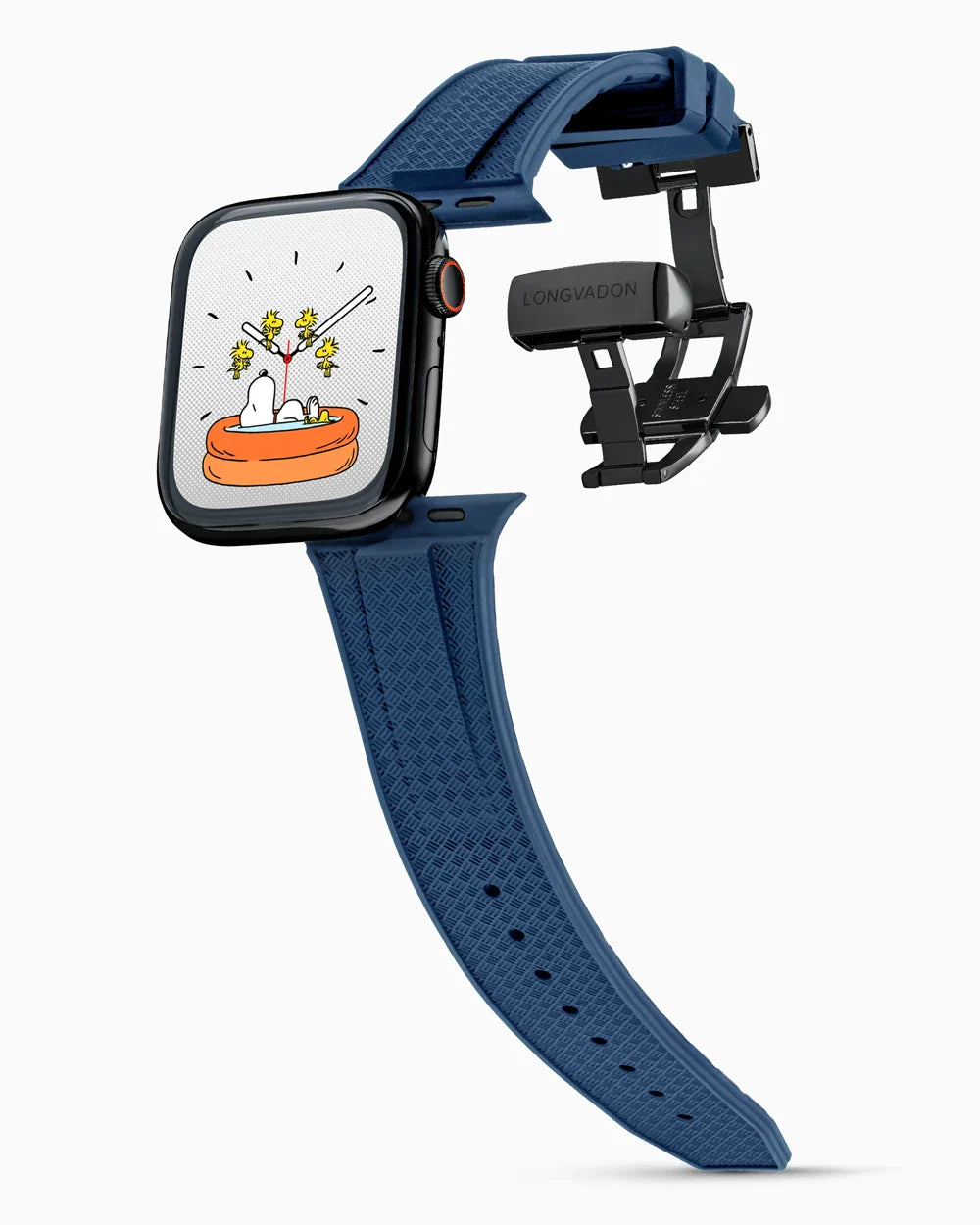 Voyager Series rubber luxury apple watch band main image polished black