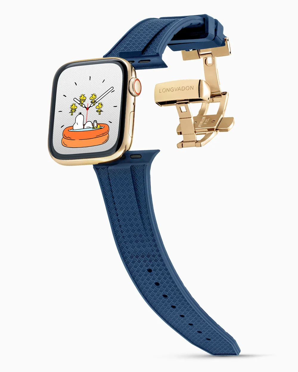 Voyager Series rubber luxury apple watch band main image polished gold