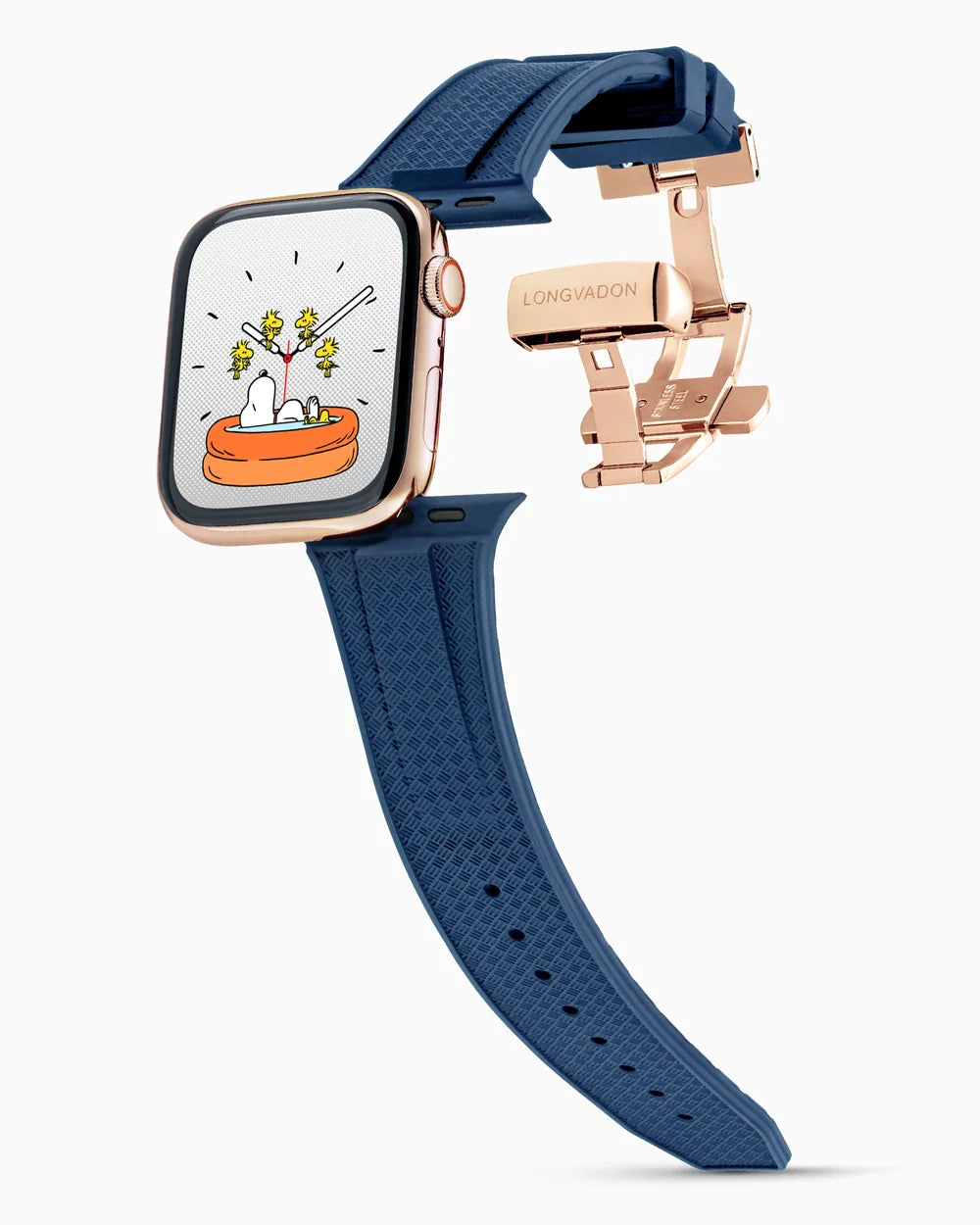 Voyager Series rubber luxury apple watch band main image rose gold